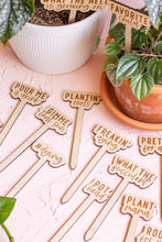 Load image into Gallery viewer, Funny Script Wooden Plant Markers: #Thriving