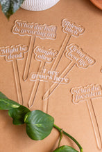 Load image into Gallery viewer, Funny Acrylic Plant Markers: "Give Me A Freakin' Drink"