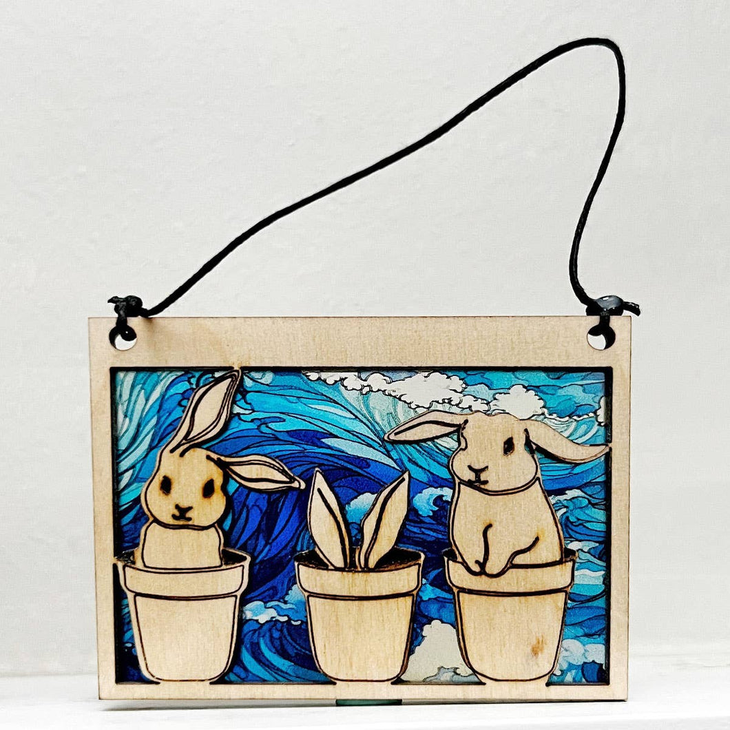 Adorable Bunny Pot Suncatcher – A Whimsical Gift for Plant Lovers!