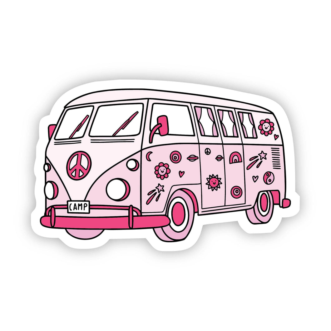 Red Hippie Van Aesthetic Sticker