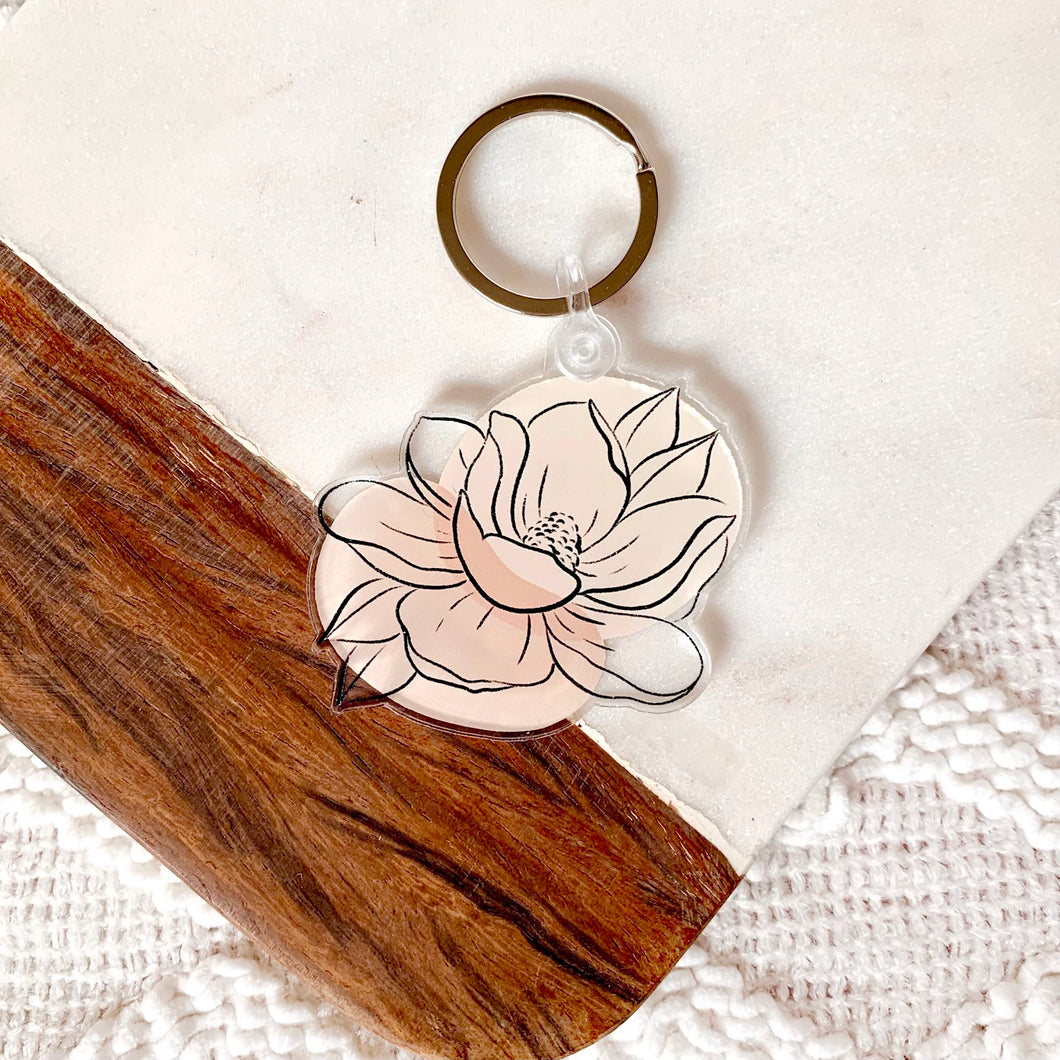 Magnolia Keychain 2.3x2.3in.